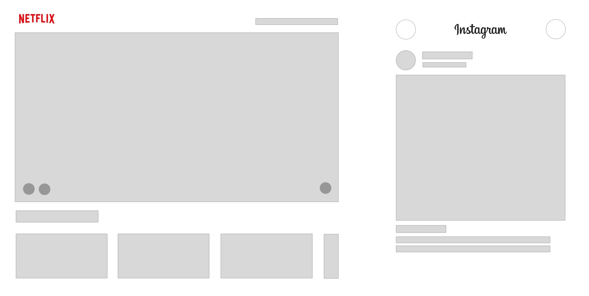 Netflix and Instagram wireframe