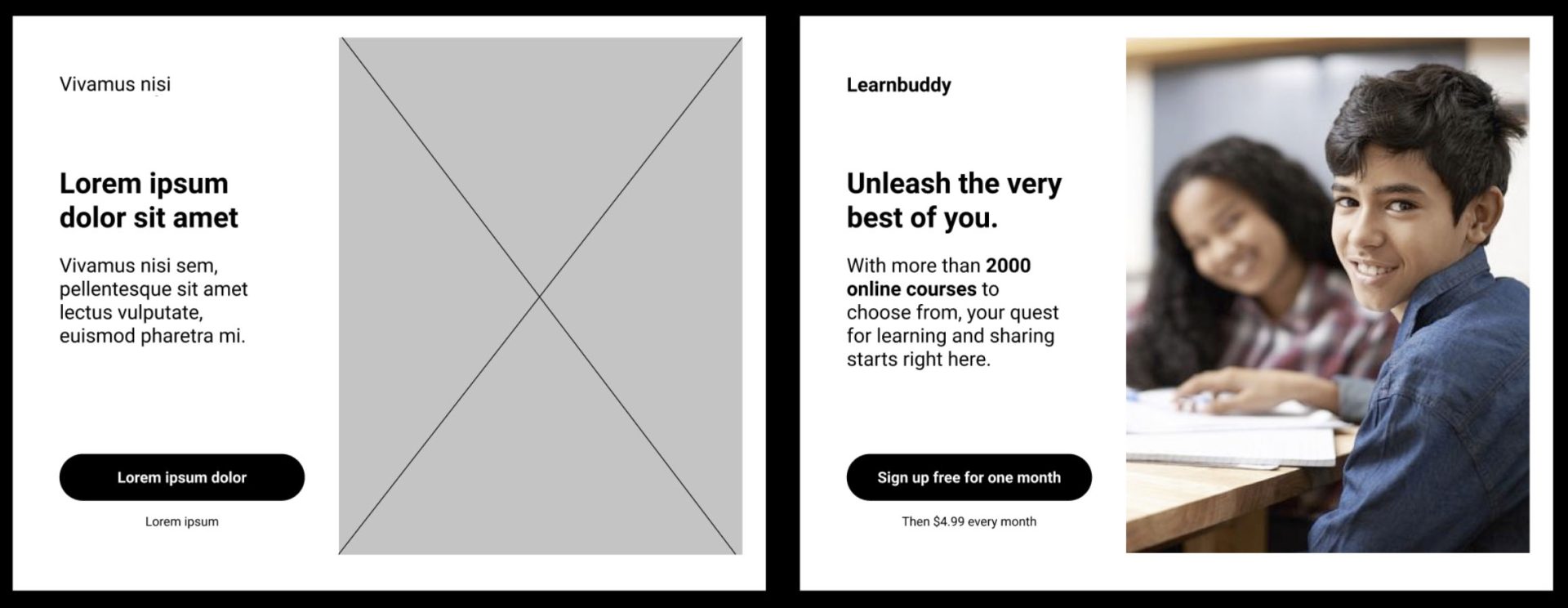 Wireframe comparison